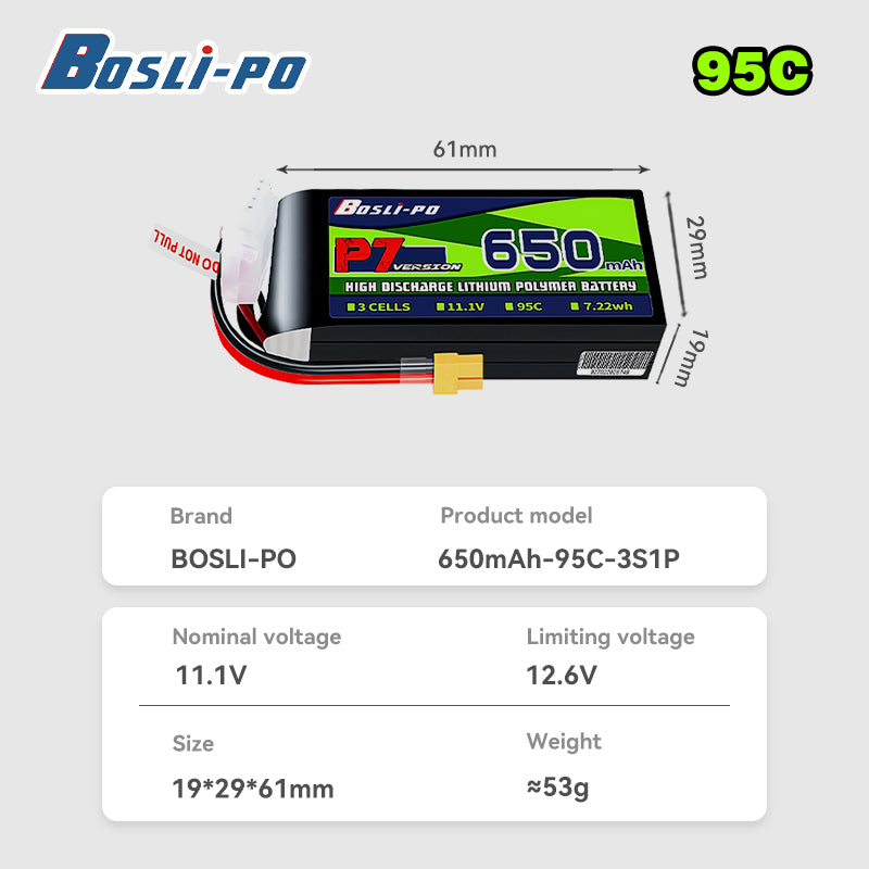 Boslipo P7 Versão 650mAh 95C B - Drone Racing Battery avaliação e preço