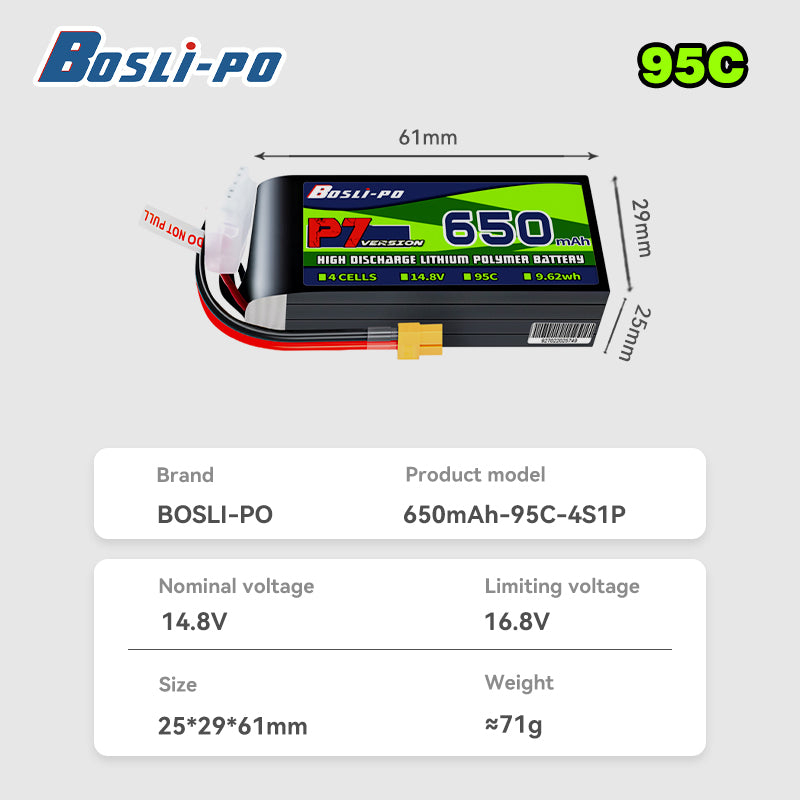 Boslipo P7 Versão 650mAh 95C B - Drone Racing Battery avaliação e preço
